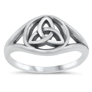 Sterling Silver Triquetra Ring 925 Fashion Band
